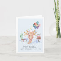Niedliche Axolotl Geburtstagskarte
