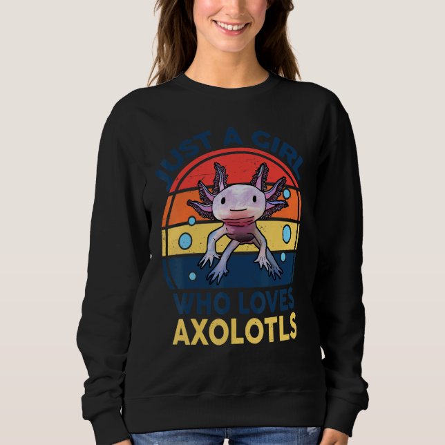 Niedliche Axolotl Kinder Jugend nur ein Mädchen, d Sweatshirt (Vorderseite)