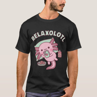 Niedliche Axolotl-Kühlung mit Handy Relaxolotl Fu T-Shirt