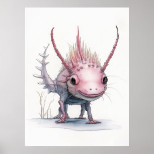 Niedliche Axolotl Kunst: Poster