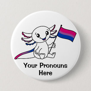 Niedliche Axolotl mit dem BiSexuellen-Prix-Flag LG Button