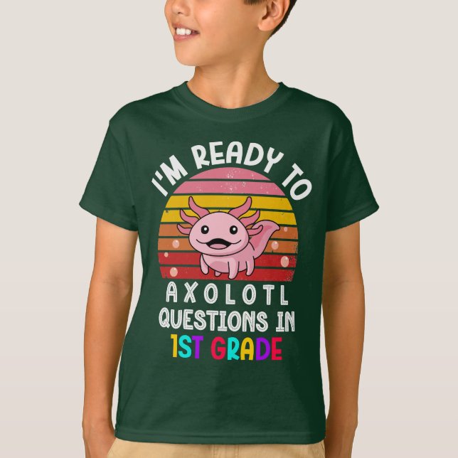 Niedliche Axolotl-Schule, 1. Klasse zurück zur Sch T-Shirt (Vorderseite)