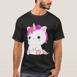 Niedliche Axolotl Unicorn Katze Illustration T-Shirt