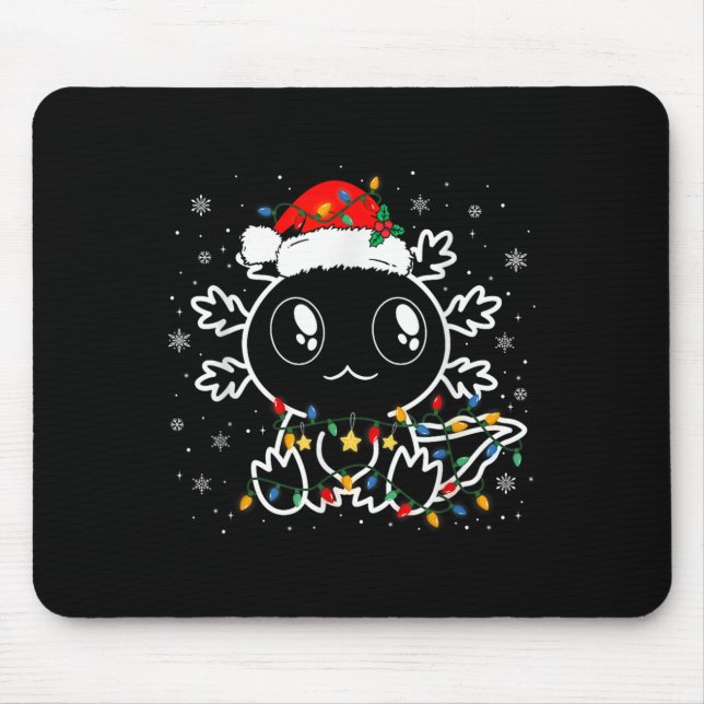 Niedliche Axolotl Weihnachtsmannmütze Funny Boys G Mousepad (Vorne)