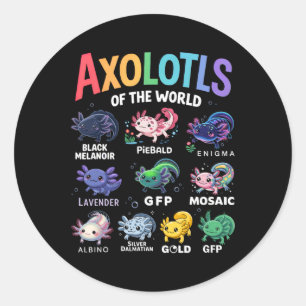 Niedliche Axolotls der Welt Kawaii Axolotl Niedlic Runder Aufkleber