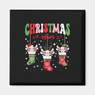 Niedliche Axolotls in Socken Xmas beleuchten japan Magnet
