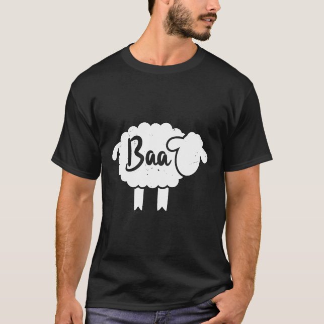 Niedliche Baa Sheep Sound Black Sheep Tovers T-Shirt (Vorderseite)