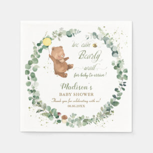 Niedliche Baby Bear Greenery Gender Neutral Baby D Serviette