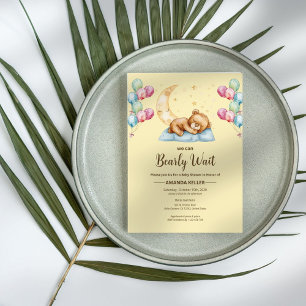 Niedliche Baby Bear Sleep Baby Dusche Einladung