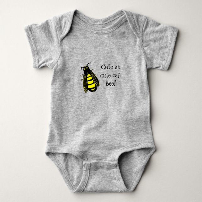 Niedliche Baby Bee Honeybee mit Fun Text Baby Strampler (Vorderseite)