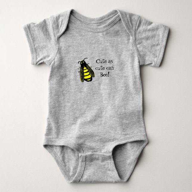 Niedliche Baby Bee Honeybee mit Fun Text Strampler (Vorderseite)
