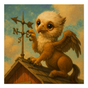 Niedliche Baby Big eye Hippogriff lustige Fantasie Poster