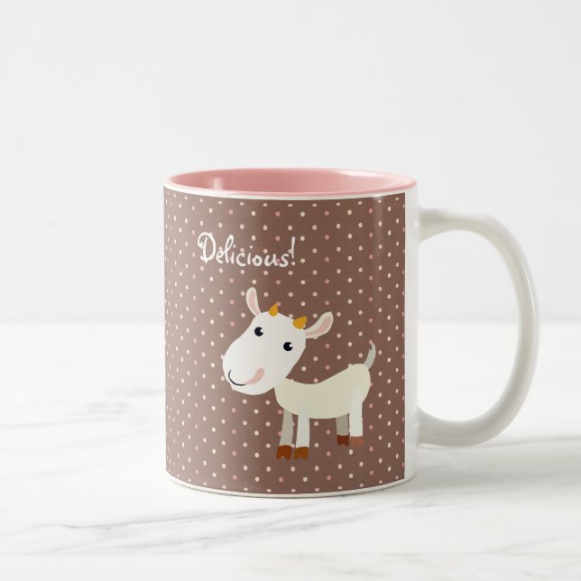 Niedliche Baby-Billy-Ziegen-Tasse - kundengerecht Zweifarbige Tasse (Rechts)
