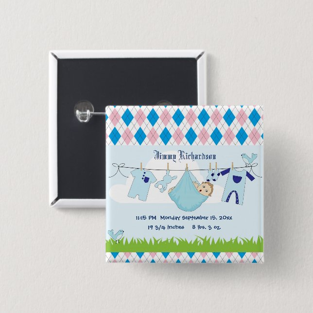 Niedliche Baby Boy Kleidung Line Button (Vorne & Hinten)