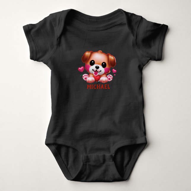 Niedliche Baby Boys Personalisiert Valentine Strampler (Vorderseite)