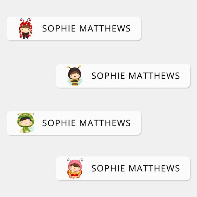 Niedliche Baby-Bugs mit kundenspezifischem Persona Etiketten (Gruppe)