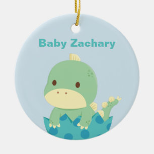 Niedliche Baby-Dinosaurier-eben ausgebrütete Keramik Ornament