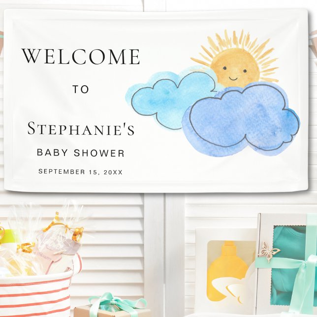 Niedliche Baby-Dusche und Wolkendusche Banner (Von Creator hochgeladen)