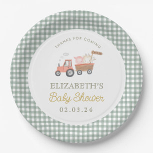 Niedliche Baby-Dusche von Zuchttieren Barnyard Pappteller