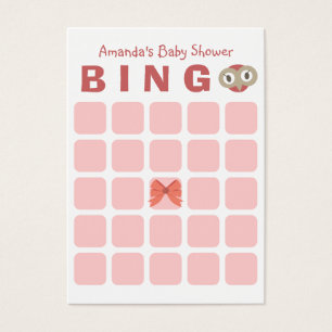 Niedliche Baby-Duschen-Bingo-Karte des