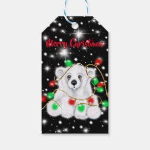 Niedliche Baby-Eisbär-Weihnachtslichter Sternennac Geschenkanhänger