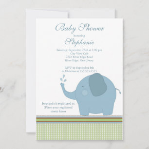 Niedliche Baby Elephant Babydusche Einladung