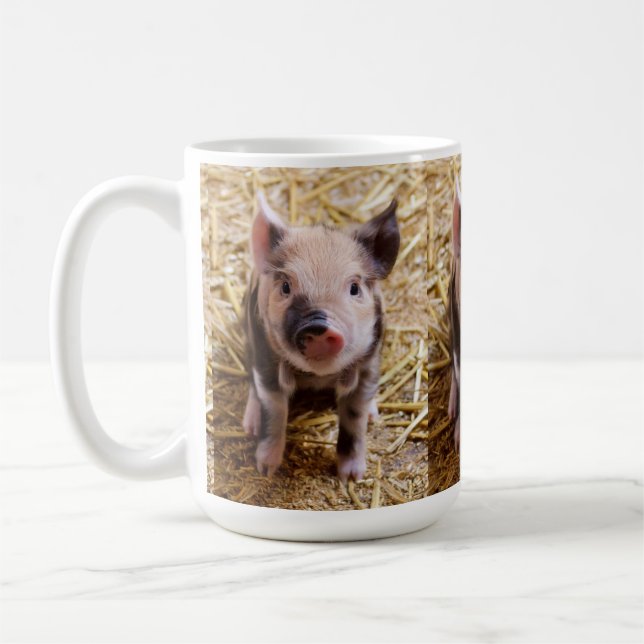 Niedliche Baby-Ferkel-Vieh-Schwein-Tasse Kaffeetasse (Links)
