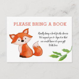 Niedliche Baby Fox Blätter bringen ein Buch | Baby Einladung