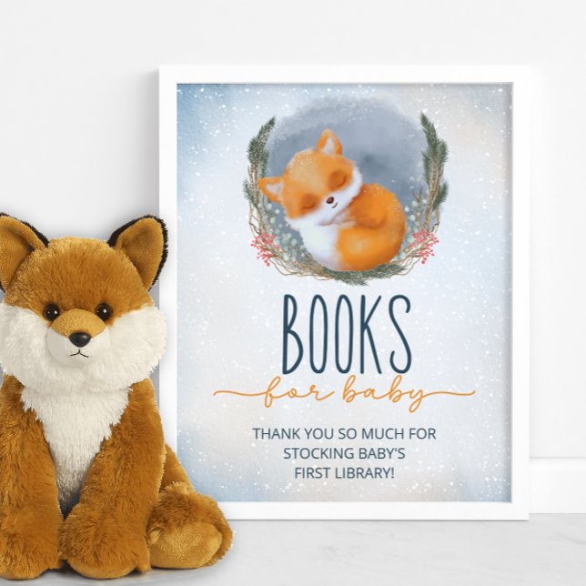 Niedliche Baby Fox Snowly Winterbücher für Babys Poster (Von Creator hochgeladen)