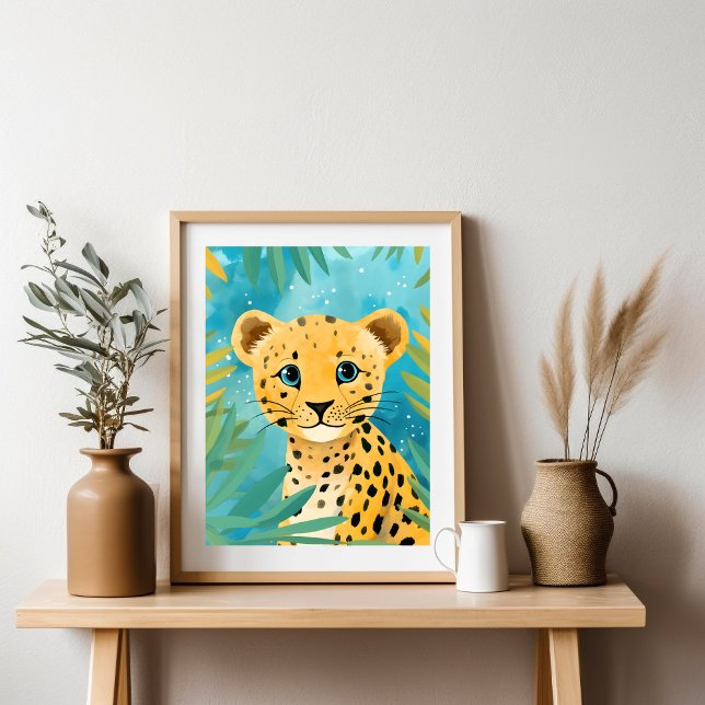 Niedliche Baby Gepard mit Blue Eyes Poster (Von Creator hochgeladen)