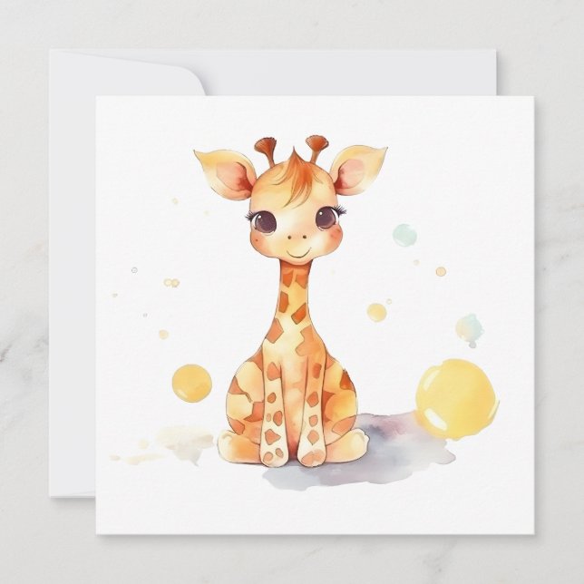 Niedliche Baby Giraffe Flachkarte (Vorderseite)