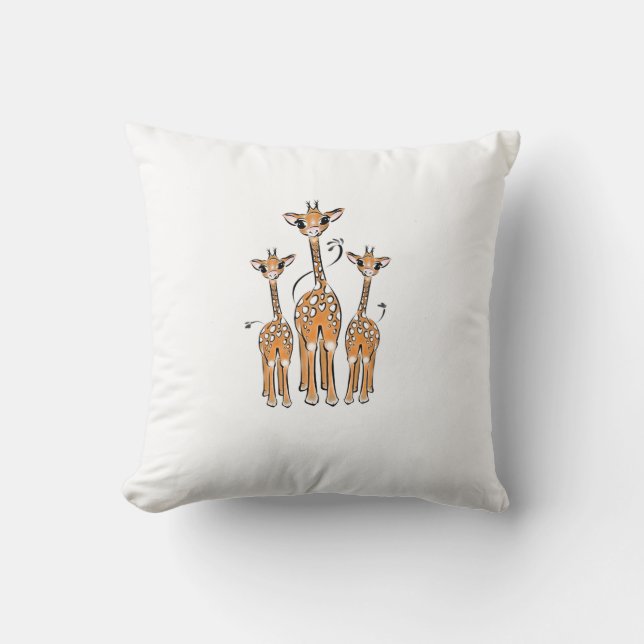 Niedliche Baby-Giraffen, Safari-Tiere Kissen (Vorderseite)