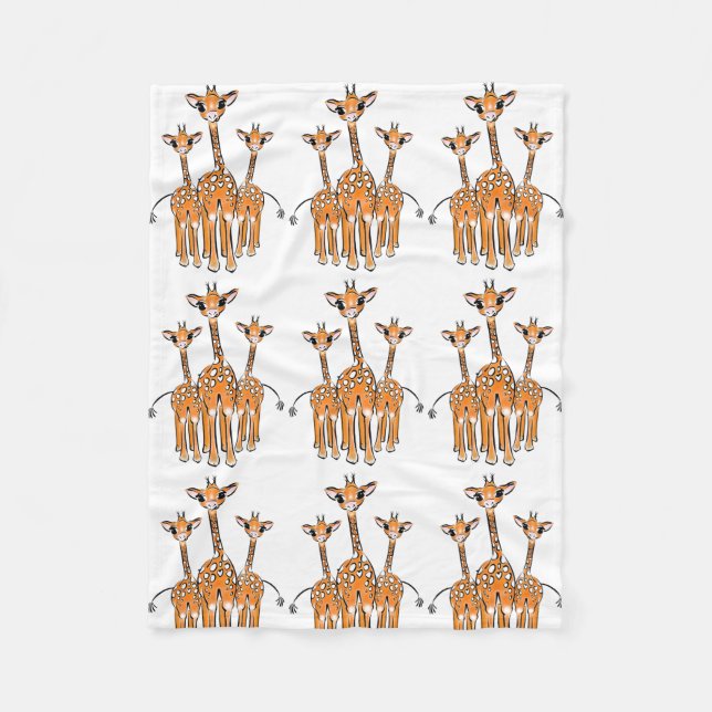 Niedliche Baby-Giraffen, Safaritiere Fleece Blanke (Vorderseite)