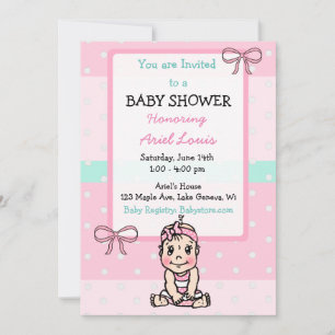 Niedliche Baby Girl Babydusche Einladung
