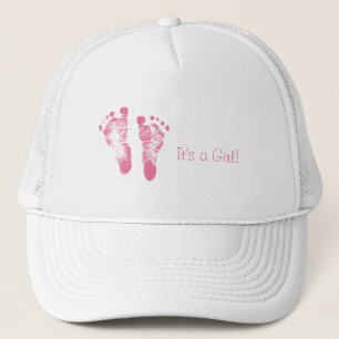 Niedliche Baby Girl Footprint Geburtserklärung Truckerkappe