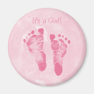 Niedliche Baby Girl Footprints Magnet