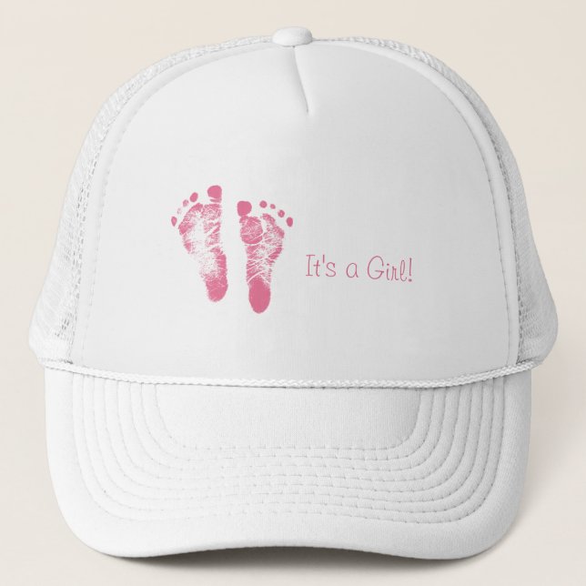 Niedliche Baby Girl Footprints Truckerkappe (Vorderseite)
