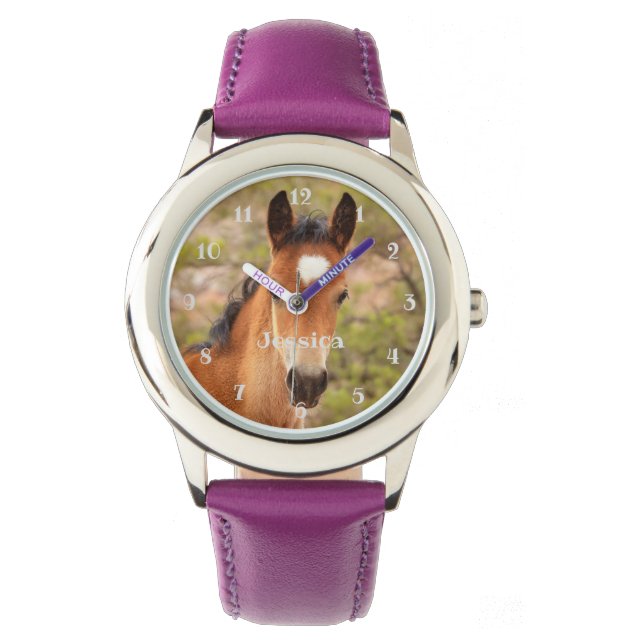 Niedliche Baby Horse Girls Armbanduhr (Vorderseite)