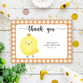 Niedliche Baby-Huhn-Babydusche Danke