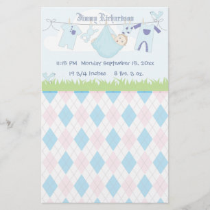 Niedliche Baby-Jungen-Kleidungs-Linie Briefpapier