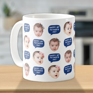 Niedliche Baby Kinder haben 2 Fotos für Vater Kaff Kaffeetasse