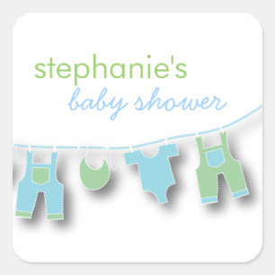 Niedliche Baby-Kleidung auf der Line für Boy Baby Quadratischer Aufkleber