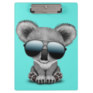 Niedliche Baby-Koala-Bärn-tragende Sonnenbrillen Klemmbrett