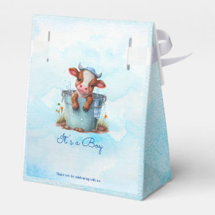 Niedliche Baby Kuh in Eimer Blue Baby Dusche Ihr J Geschenkschachtel
