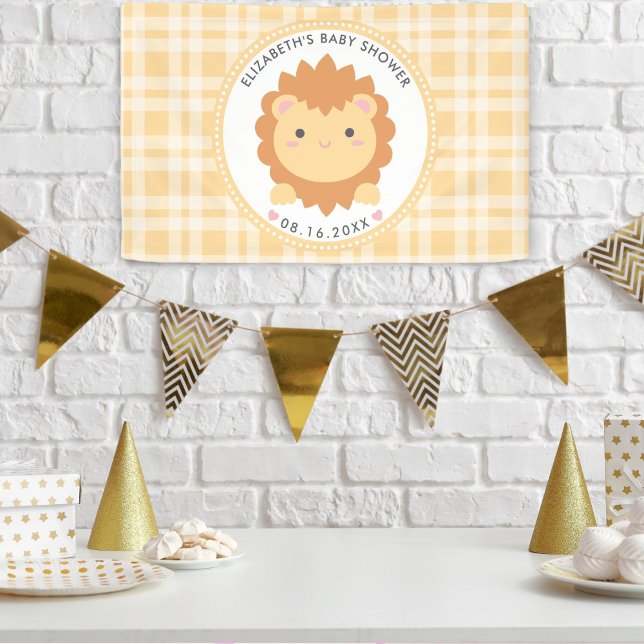 Niedliche Baby Lion Cub Gender Neutral Baby Dusche Banner (Von Creator hochgeladen)