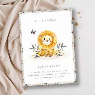 Niedliche Baby Lion Folies jedes Alter Geburtstag  Dankeskarte