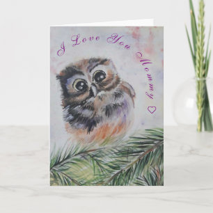 Niedliche Baby Owl Mother Day Card Karte