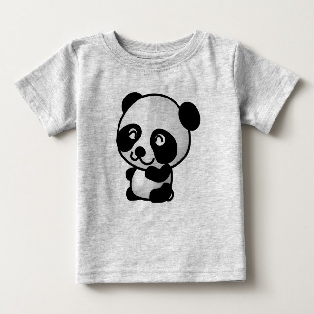 Niedliche Baby-Panda-Geldstrafe Jersey Baby T-shirt (Vorderseite)