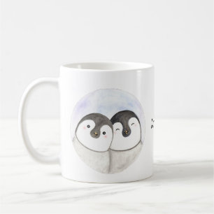 Niedliche Baby Pinguine Individuelle Name Pinguin- Kaffeetasse