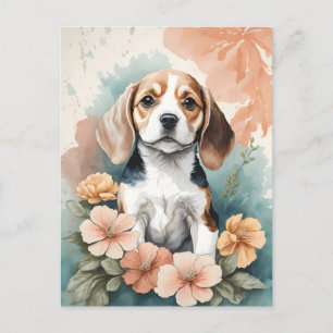 Niedliche Baby-Tiere   Adorable Beagle Puppy Postkarte